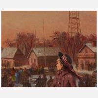 Salvador Mège (French, 1854-N/A) Skating on the Schuylkill River