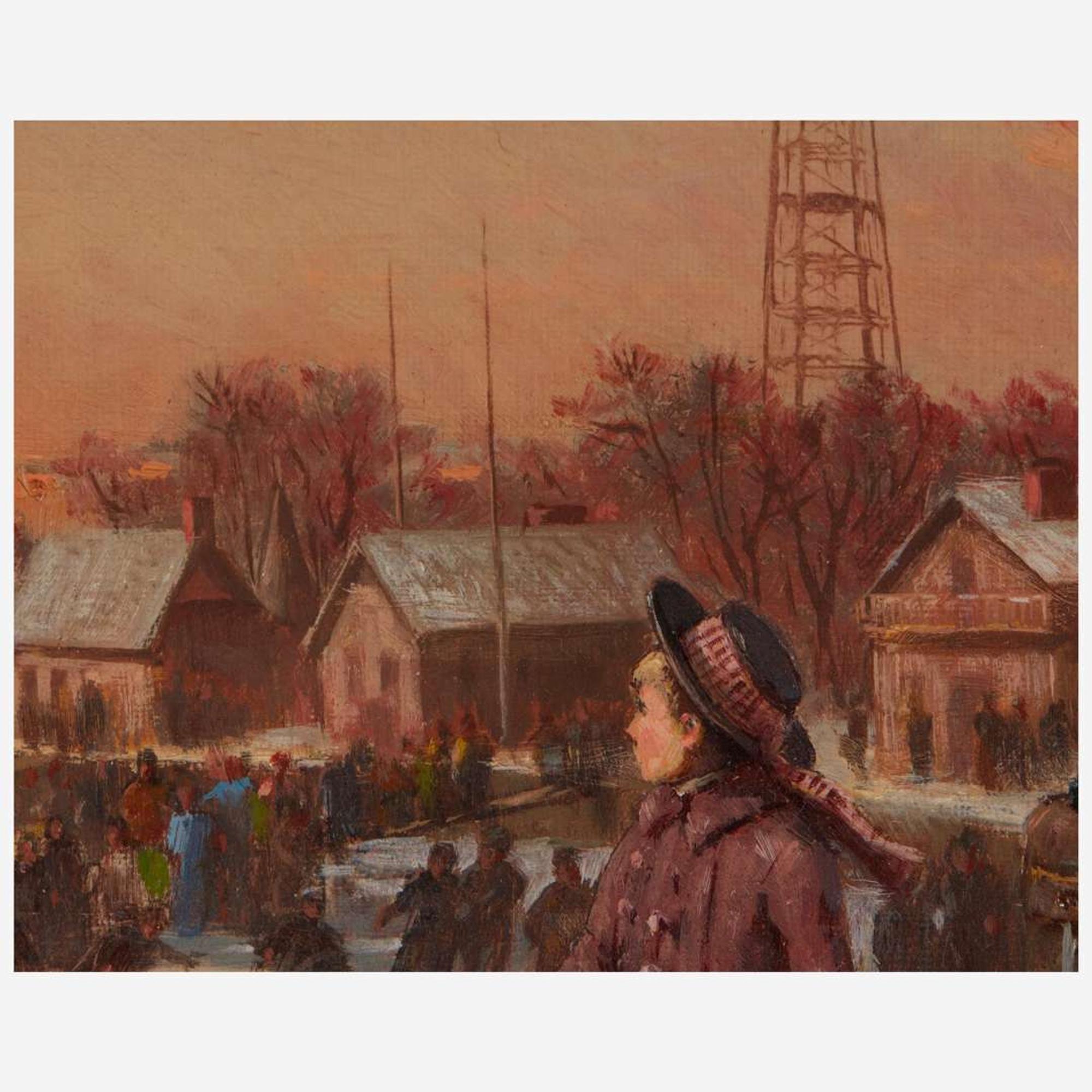 Salvador Mège (French, 1854-N/A) Skating on the Schuylkill River