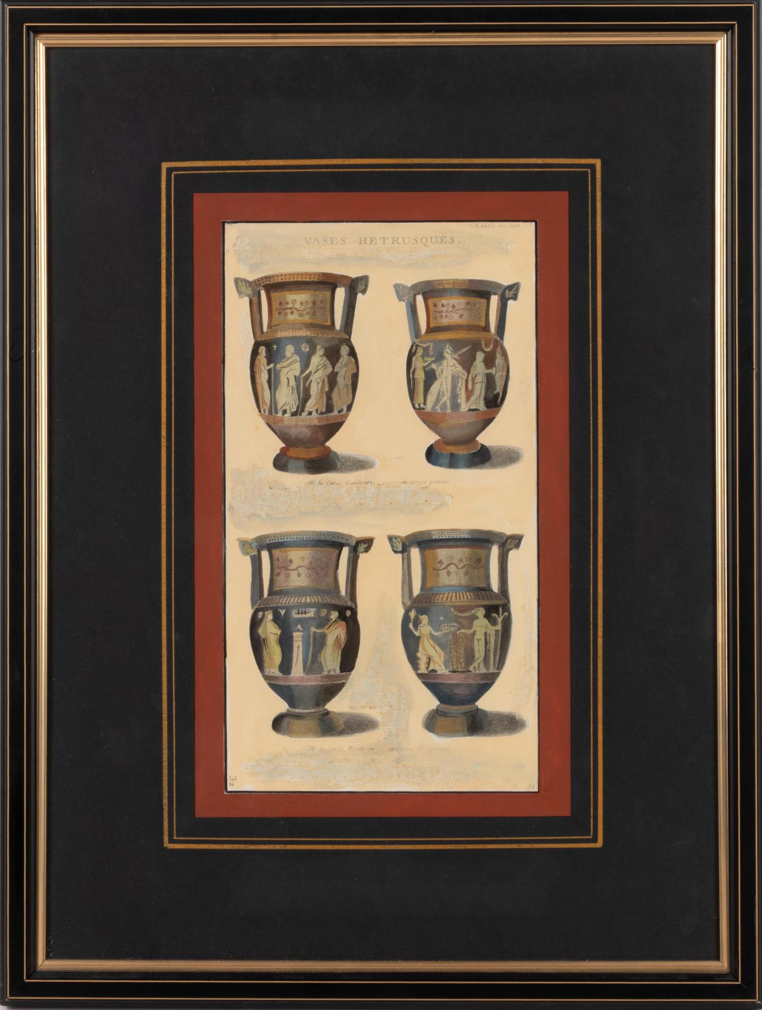 Four Italian Colored Engravings