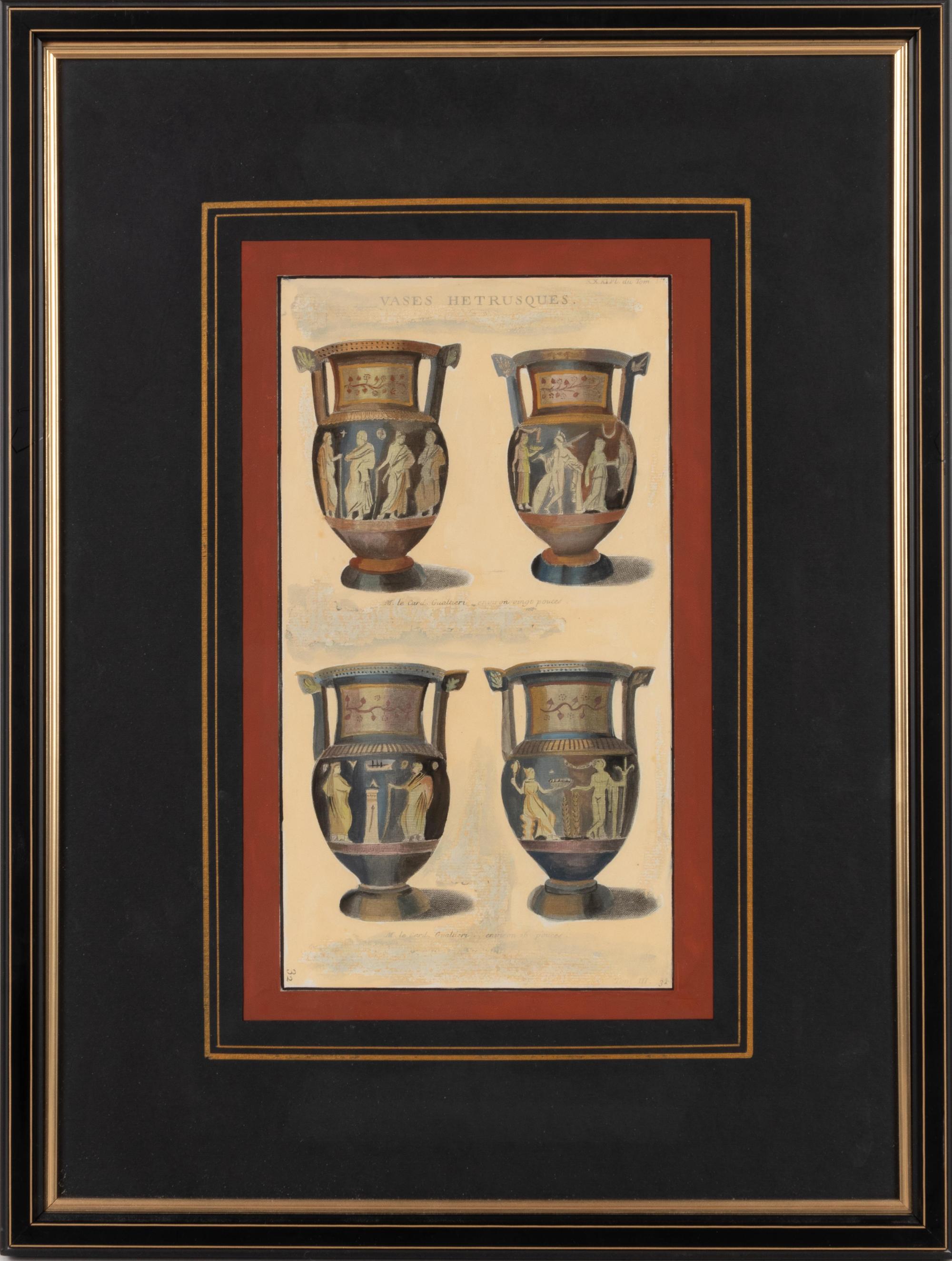 Four Italian Colored Engravings