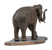 A Cast Metal Elephant Sculpture