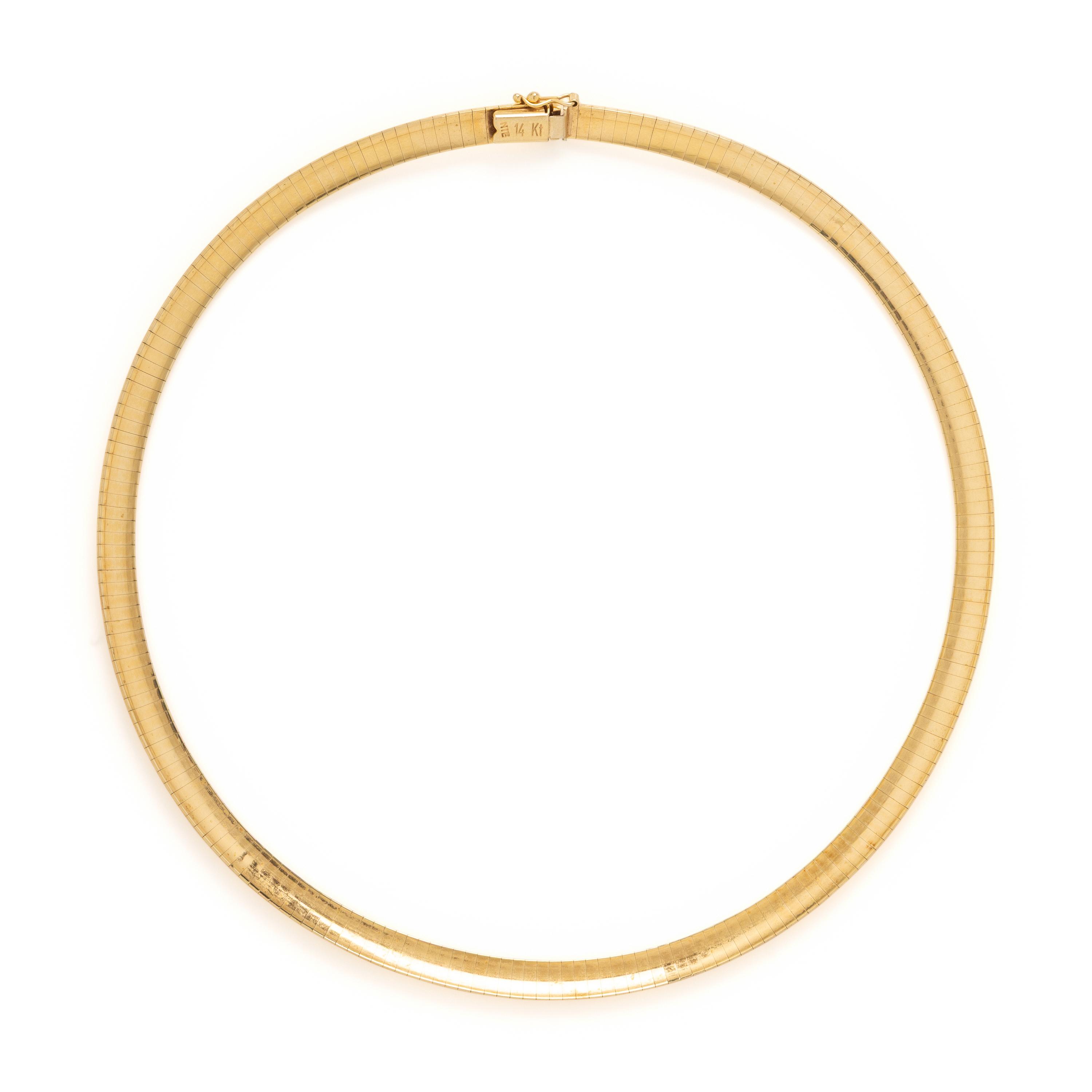 Italian, Yellow Gold Omega Chain