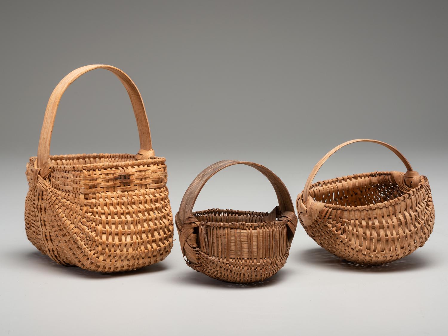Three Miniature Woven Baskets