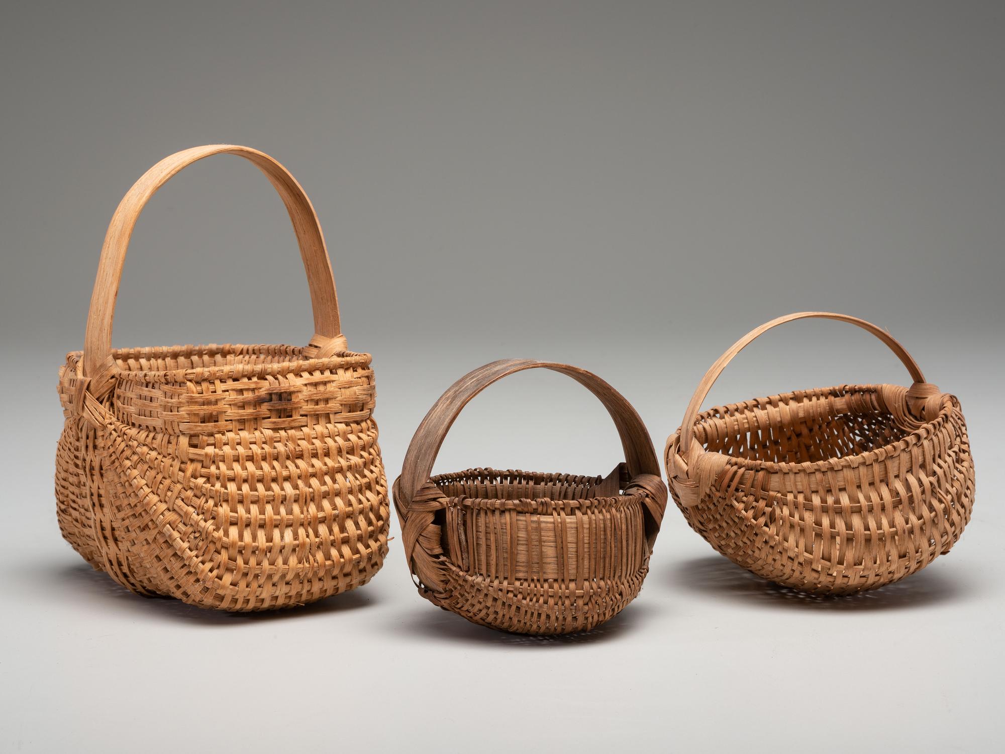 Three Miniature Woven Baskets