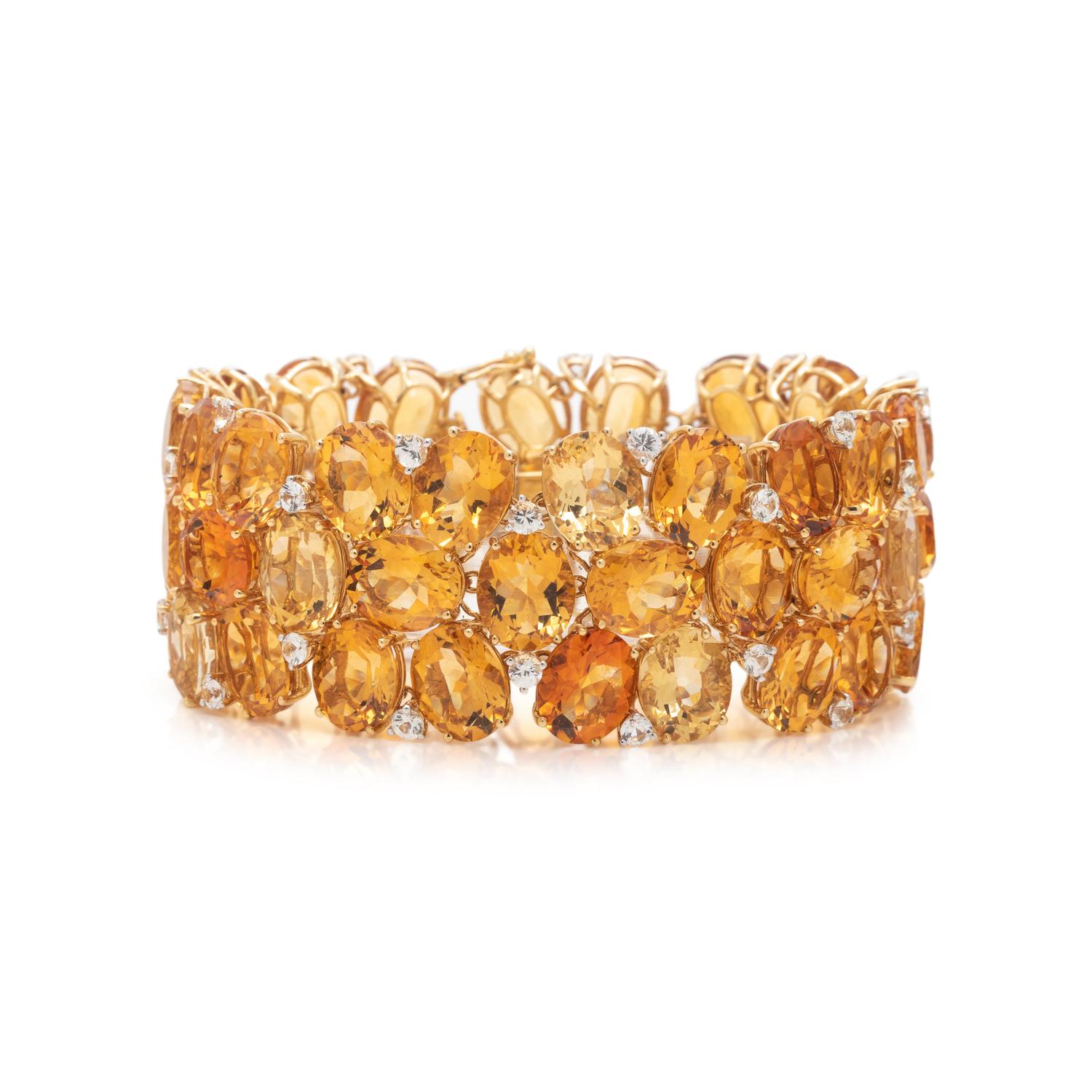 CITRINE AND COLORLESS SAPPHIRE BRACELET