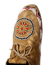 Northern Plains Beaded Hide Moccasins