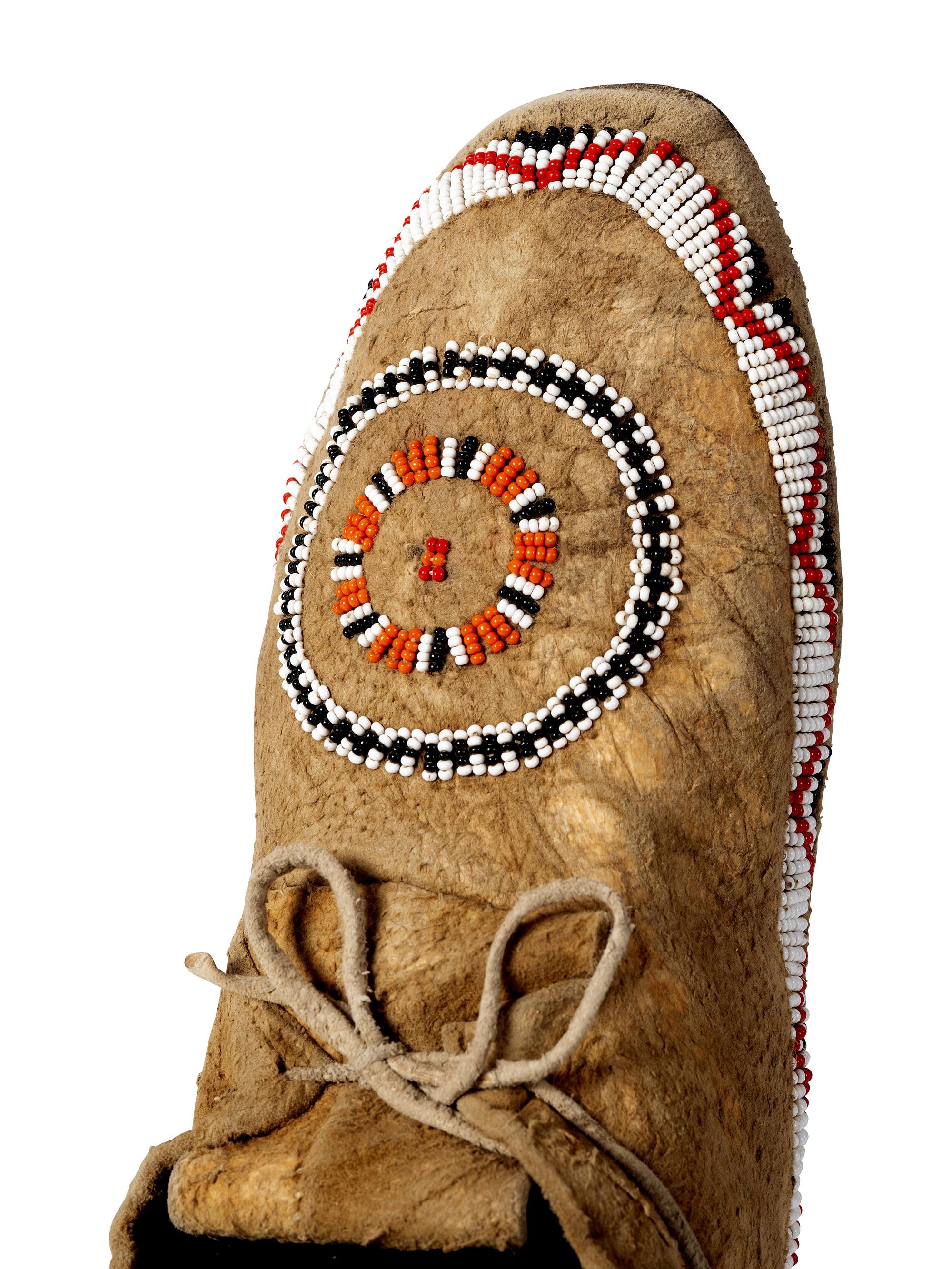Northern Plains Beaded Hide Moccasins