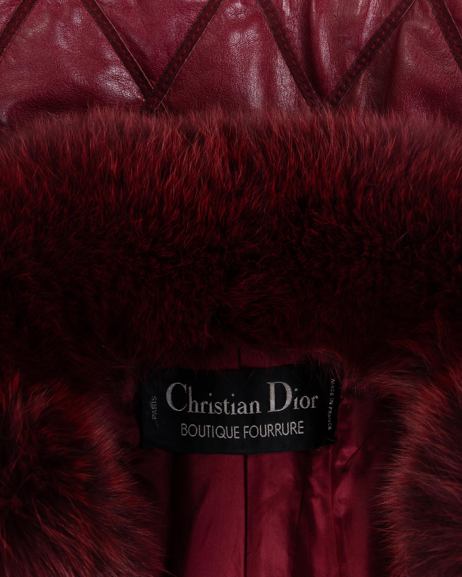 Christian Dior Leather and Fox Fur Coat, 1980s