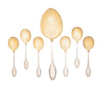 A French Parcel-Gilt Silver Dessert Service