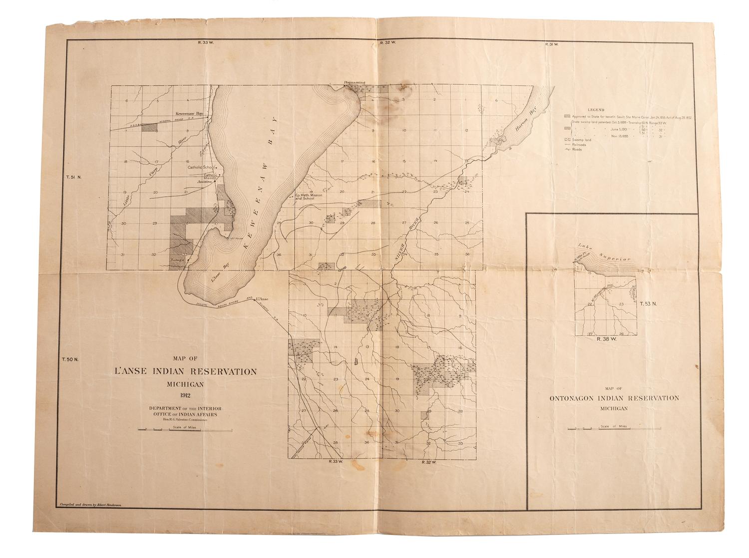 [NATIVE AMERICANS]. Archive of documents related to Lake Superior Chippewa affairs, including letters signed by Chiefs and Headmen of the La Pointe Band.