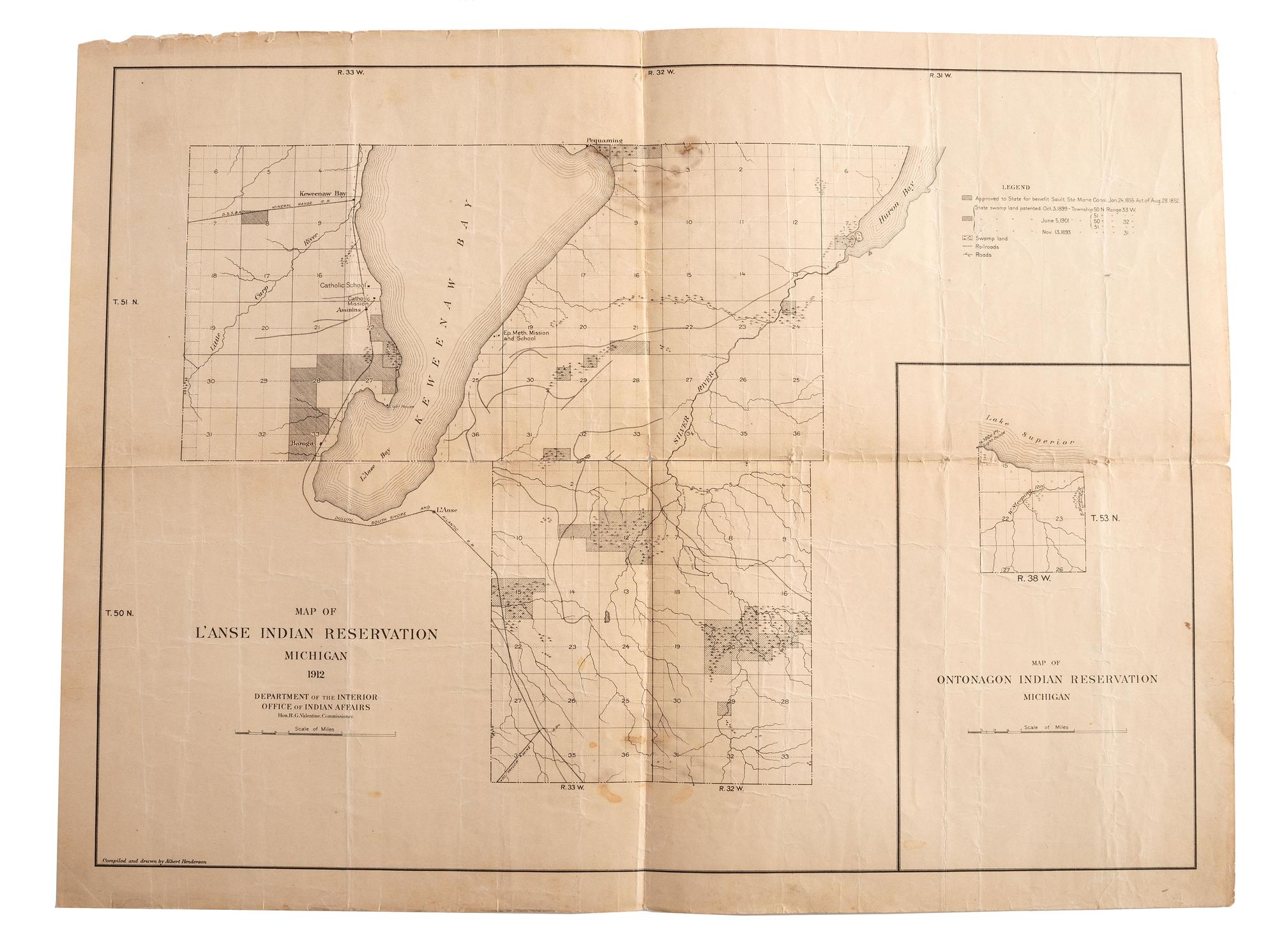 [NATIVE AMERICANS]. Archive of documents related to Lake Superior Chippewa affairs, including letters signed by Chiefs and Headmen of the La Pointe Band.