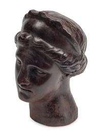 A Carved and Painted Wood Bust of Aphrodite