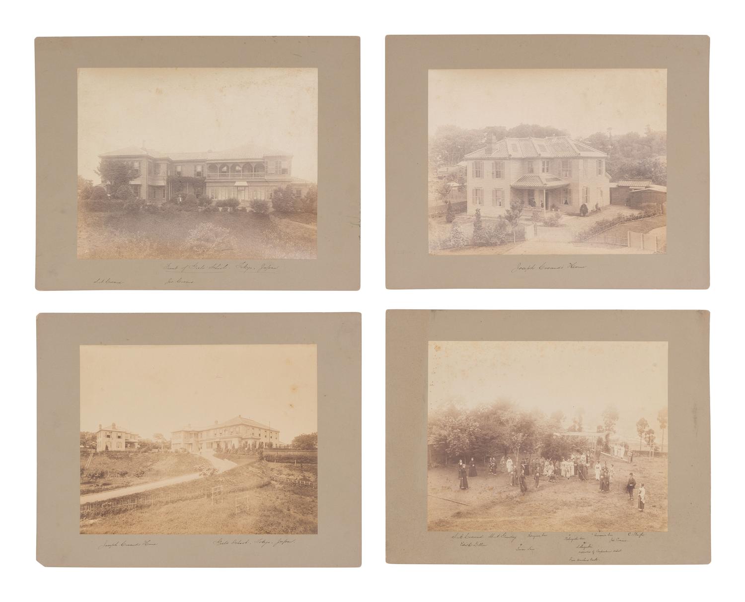 [QUAKERISM]. 8 photographs of a Quaker Girls School in Tokyo led by Jos. Cosand, incl. grounds, staff, and students.