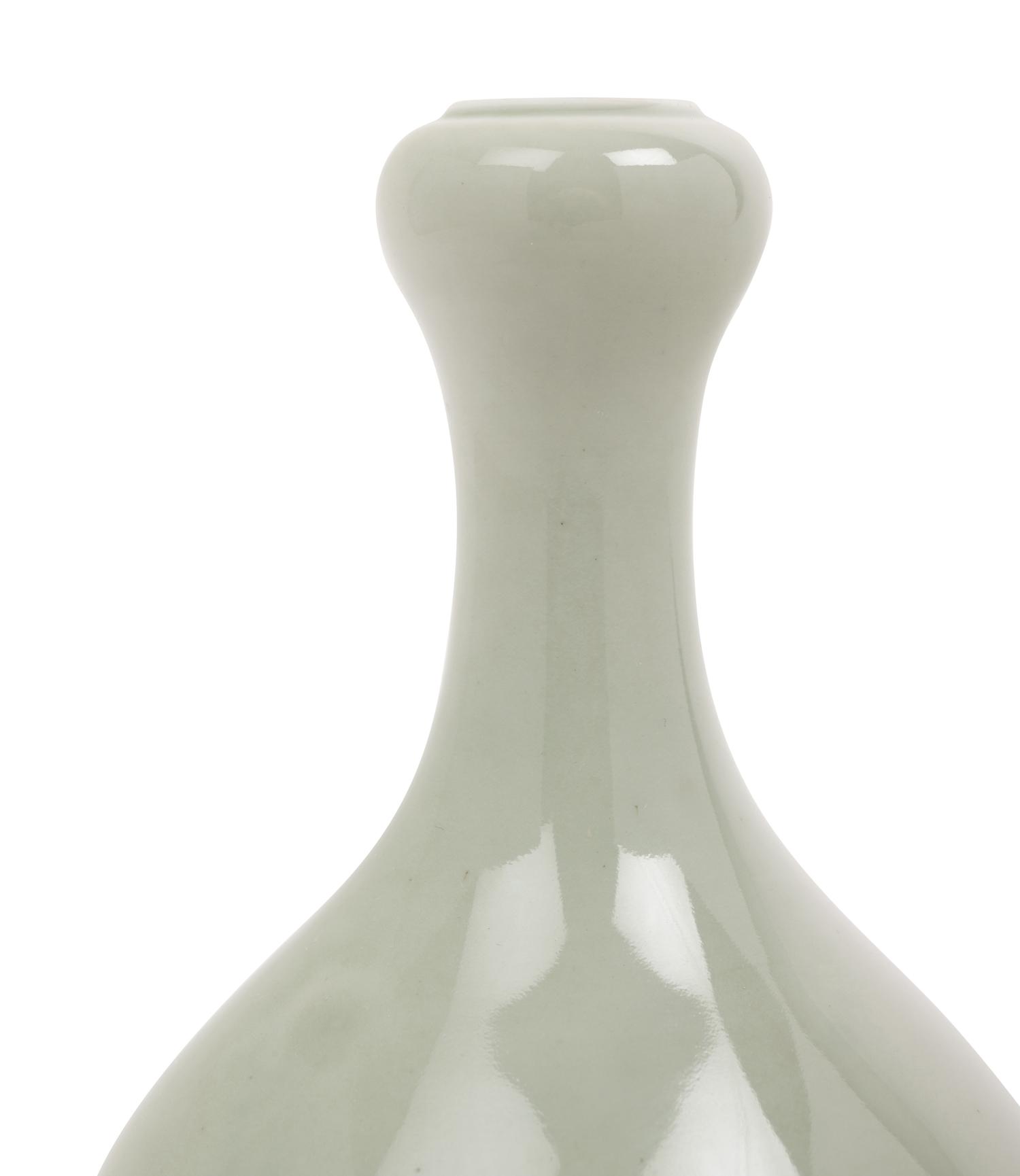 A Chinese Celadon Glazed Garlic-Mouth Vase