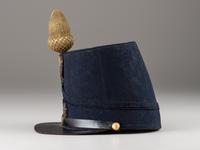 [MILITIA]. Frock coat and Model 1851 shako with original box identified to Massachusetts Militia Brigadier General Eliab Ward.