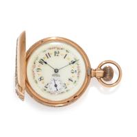 WALTHAM, 14K ROSE GOLD HUNTER CASE POCKET WATCH