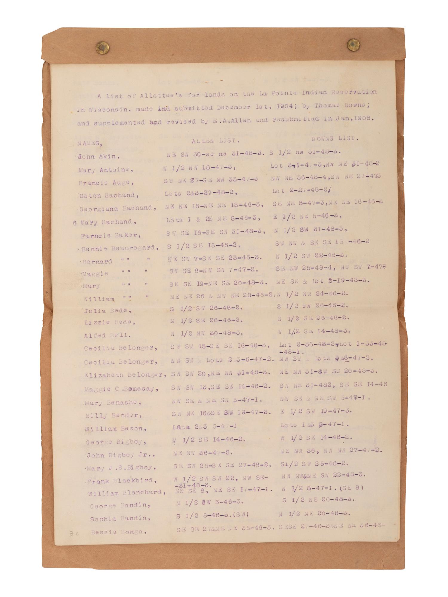 [NATIVE AMERICAN]. ARMSTRONG, Charles D. (1866-1931). Papers of Charles D. Armstrong of the Bad River Band of the Lake Superior Tribe of Chippewa Indians, including letters, documents, maps, and photographs.
