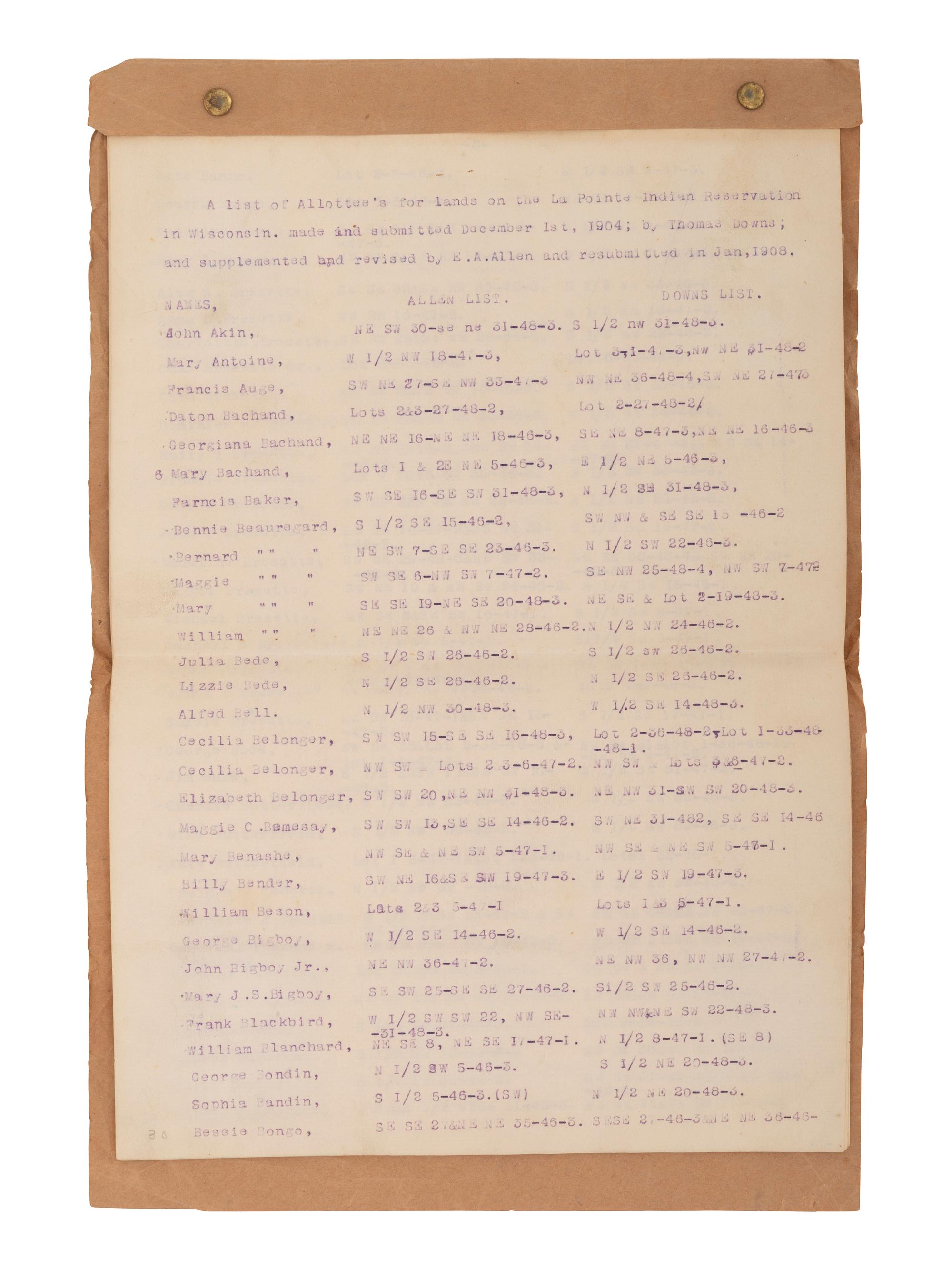 [NATIVE AMERICAN]. ARMSTRONG, Charles D. (1866-1931). Papers of Charles D. Armstrong of the Bad River Band of the Lake Superior Tribe of Chippewa Indians, including letters, documents, maps, and photographs.