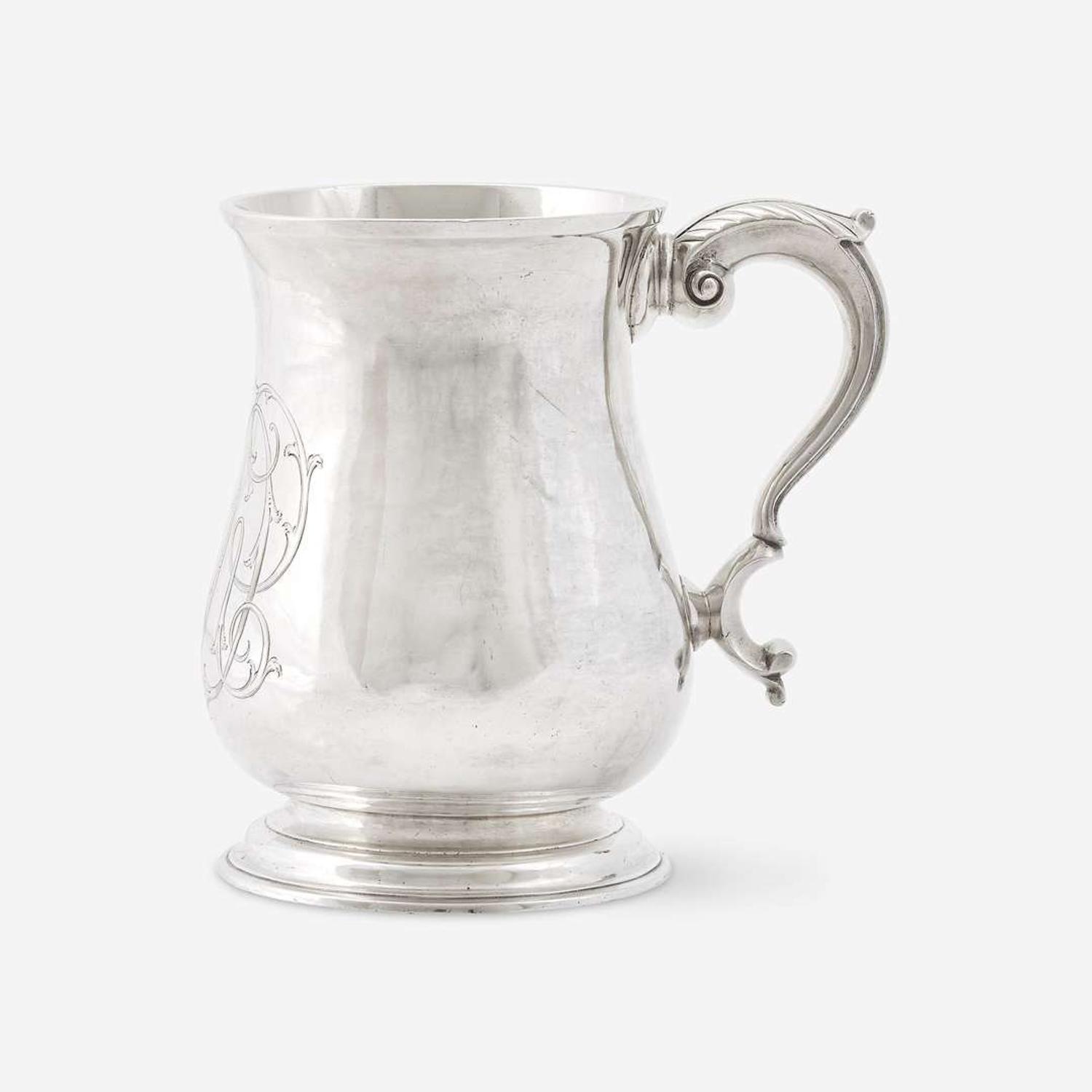 A silver cann Samuel Soumaine (1718-1765), Philadelphia, PA, circa 1760