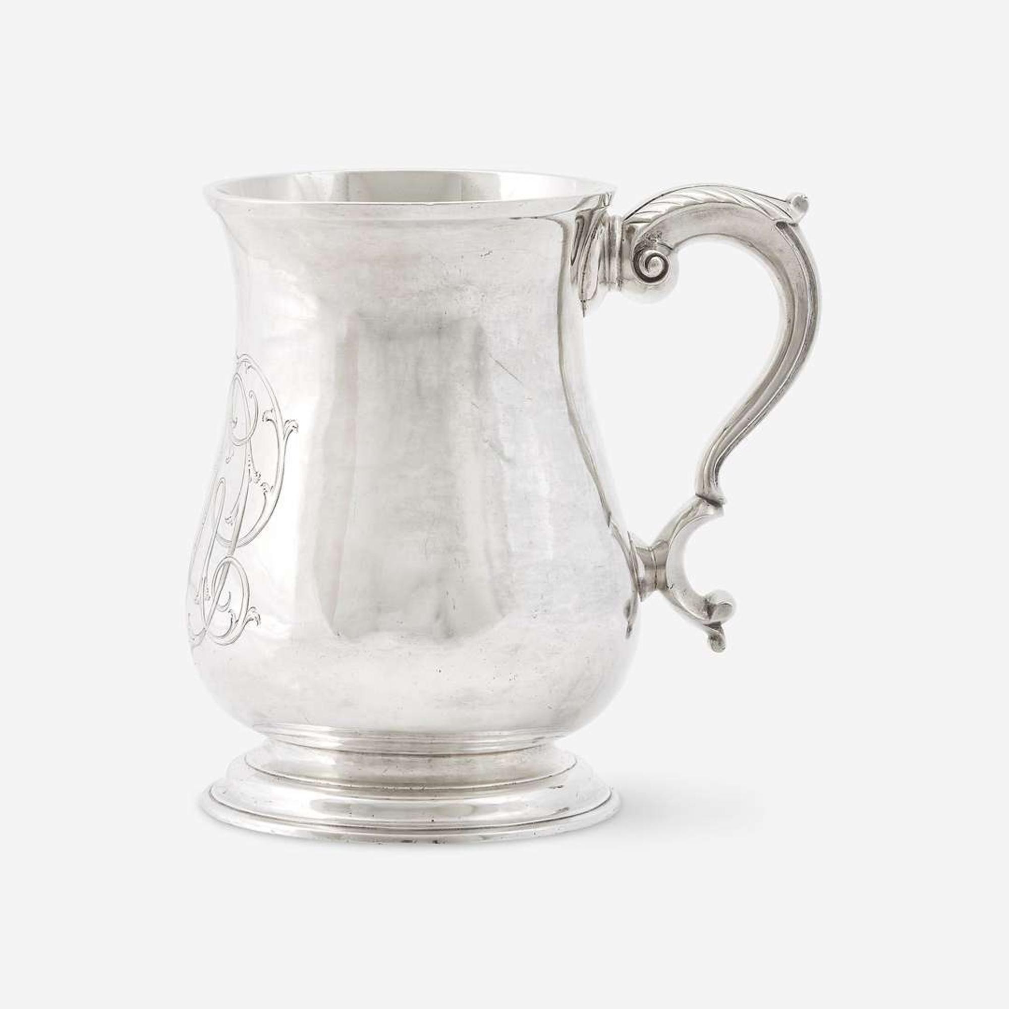 A silver cann Samuel Soumaine (1718-1765), Philadelphia, PA, circa 1760