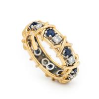 TIFFANY & CO., SCHLUMBERGER, SAPPHIRE AND DIAMOND 'SIXTEEN STONE' RING