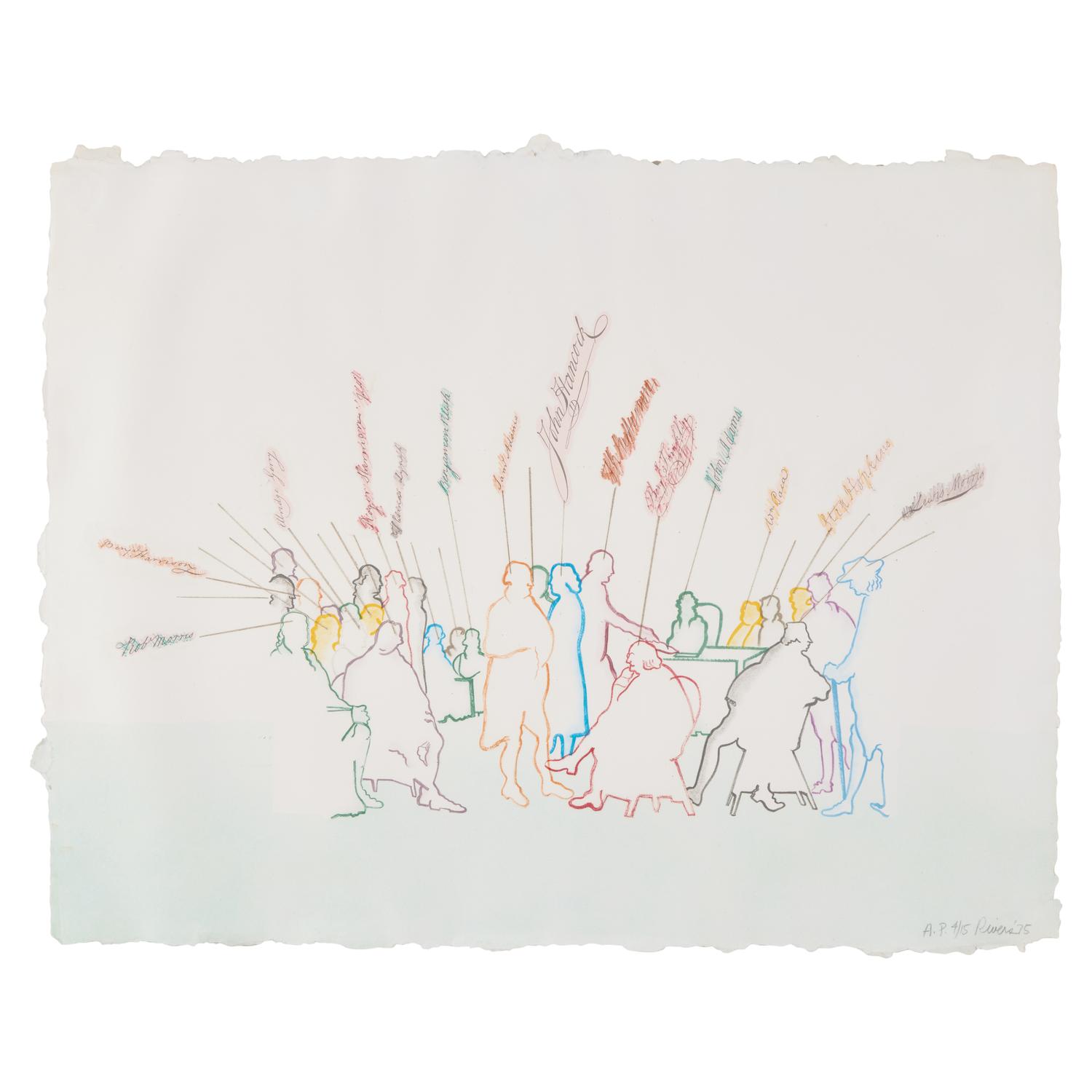 Larry Rivers (American, 1923-2002) — Signing of the Declaration of Independence (from Kent Bicentennial Portfolio: Spirit of Independence ), 1975