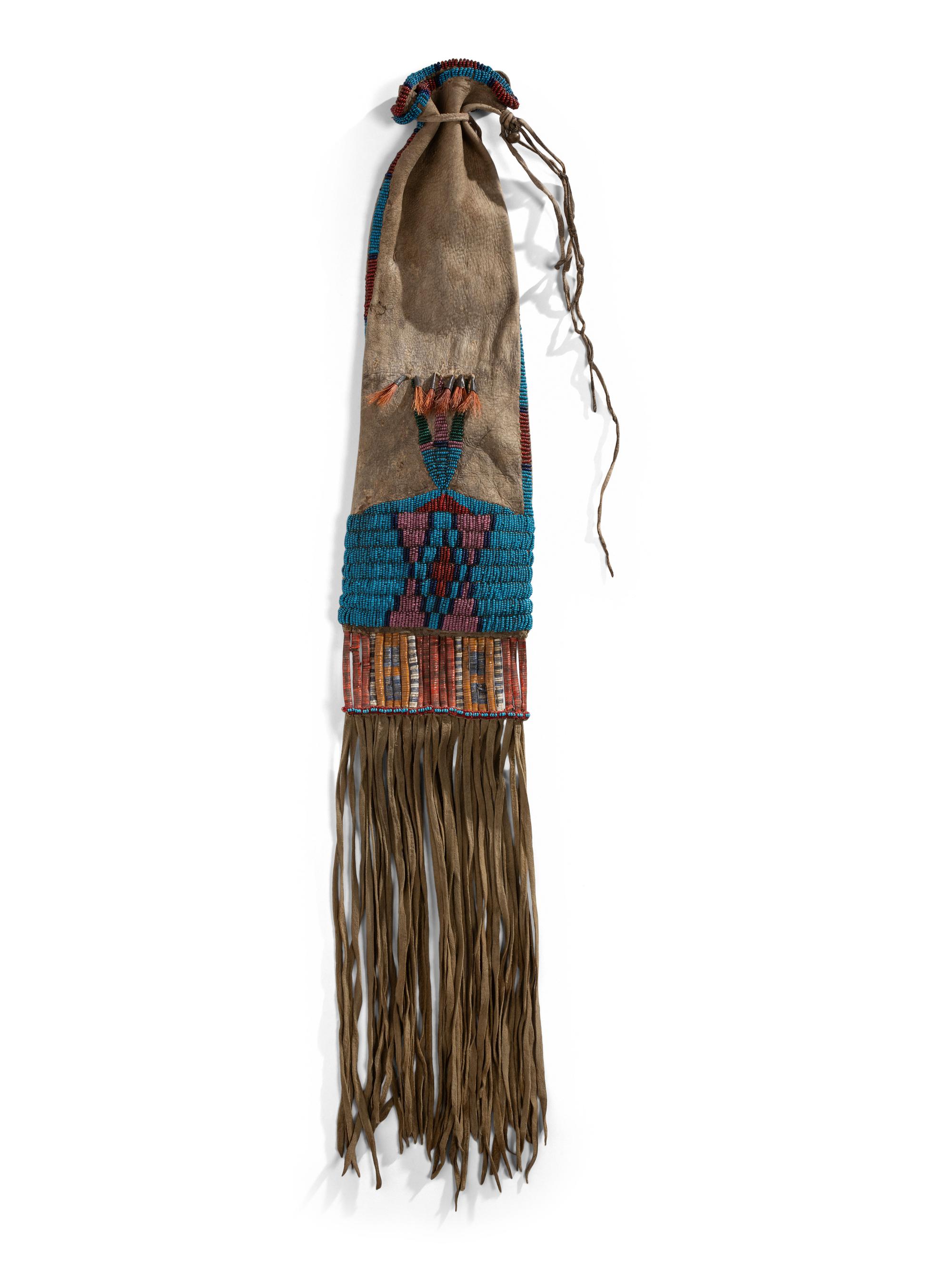 Sioux Beaded Hide Tobacco Bag