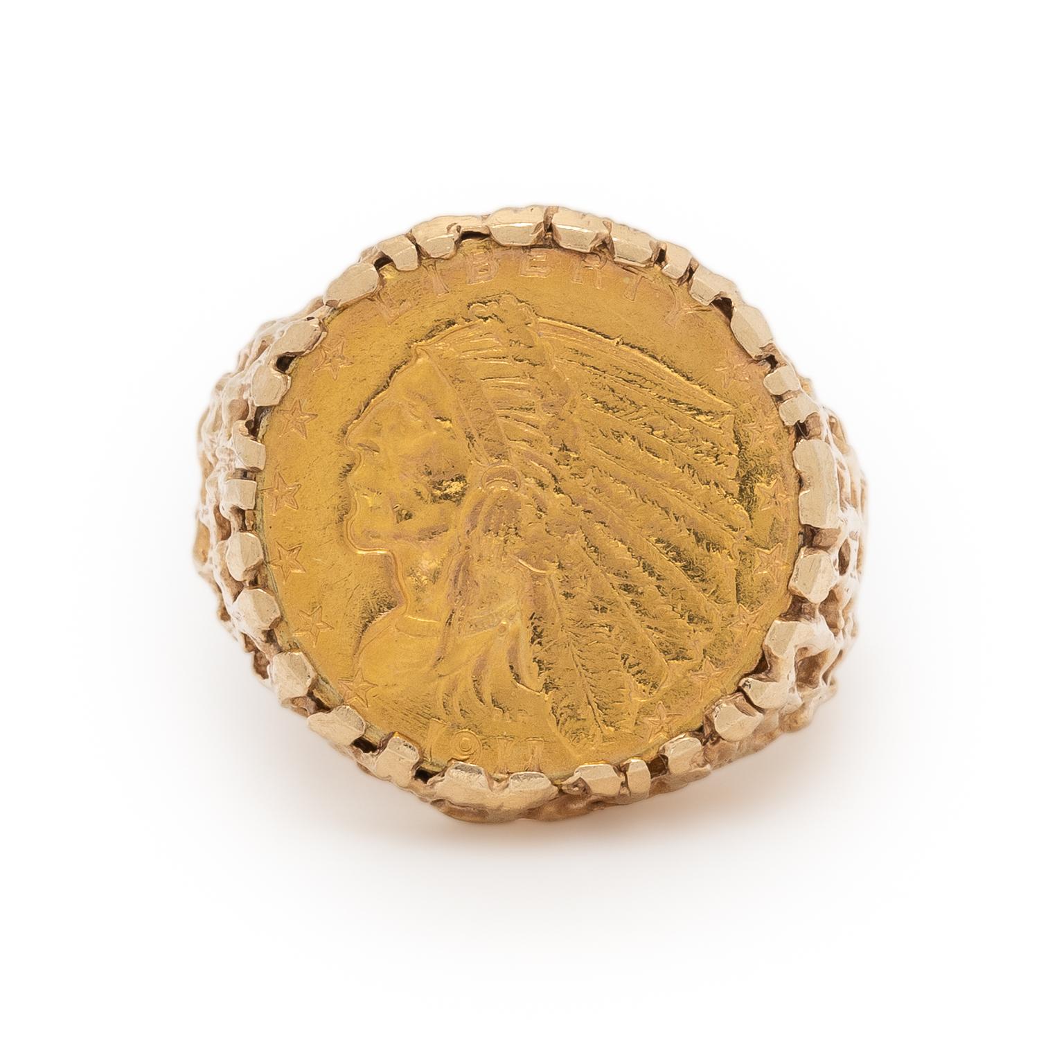 Yellow Gold Coin Ring