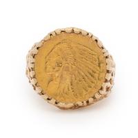 Yellow Gold Coin Ring