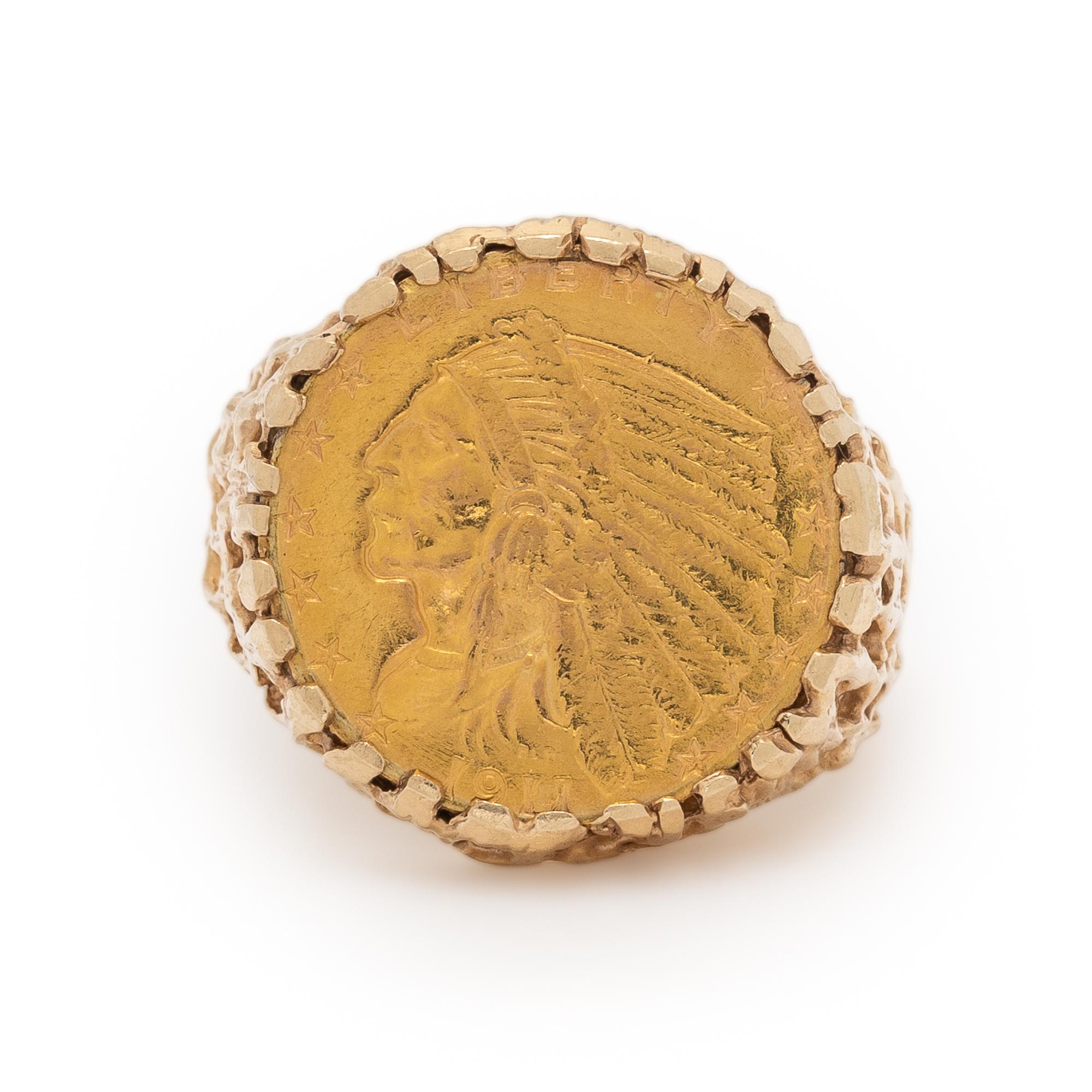 Yellow Gold Coin Ring