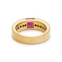 RUBELLITE TOURMALINE AND DIAMOND RING