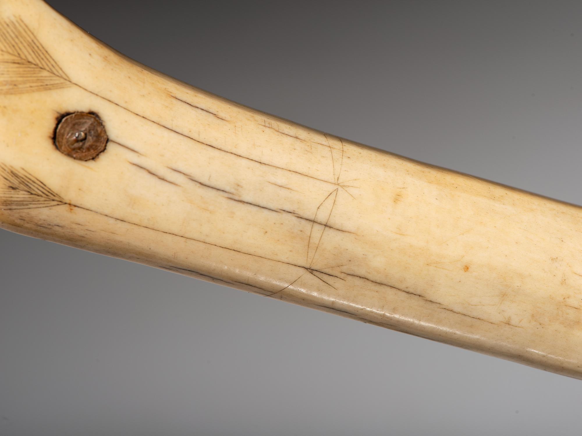Prairie Decorated Antler Quirt, with Beaded Wrist Strap