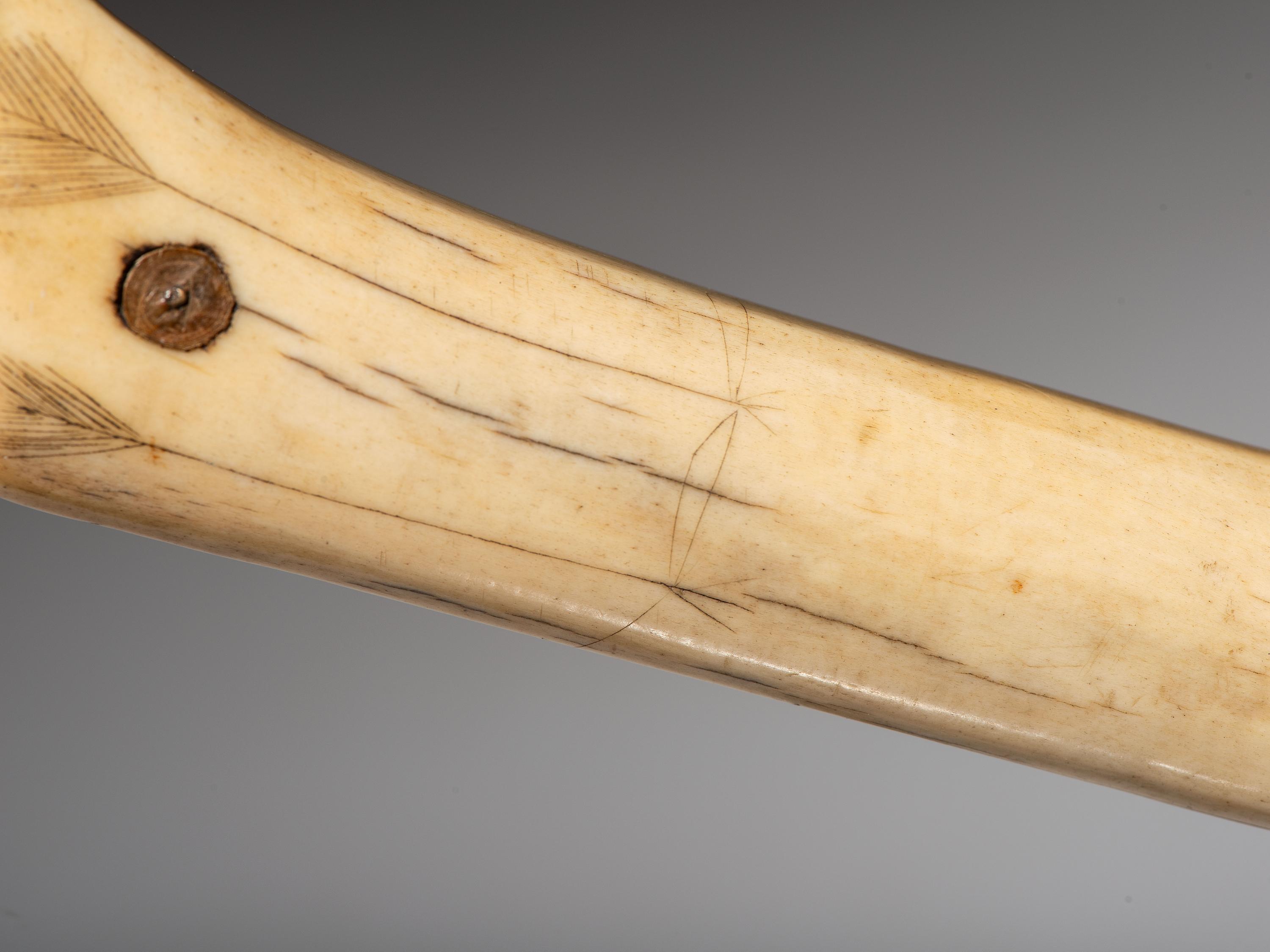 Prairie Decorated Antler Quirt, with Beaded Wrist Strap
