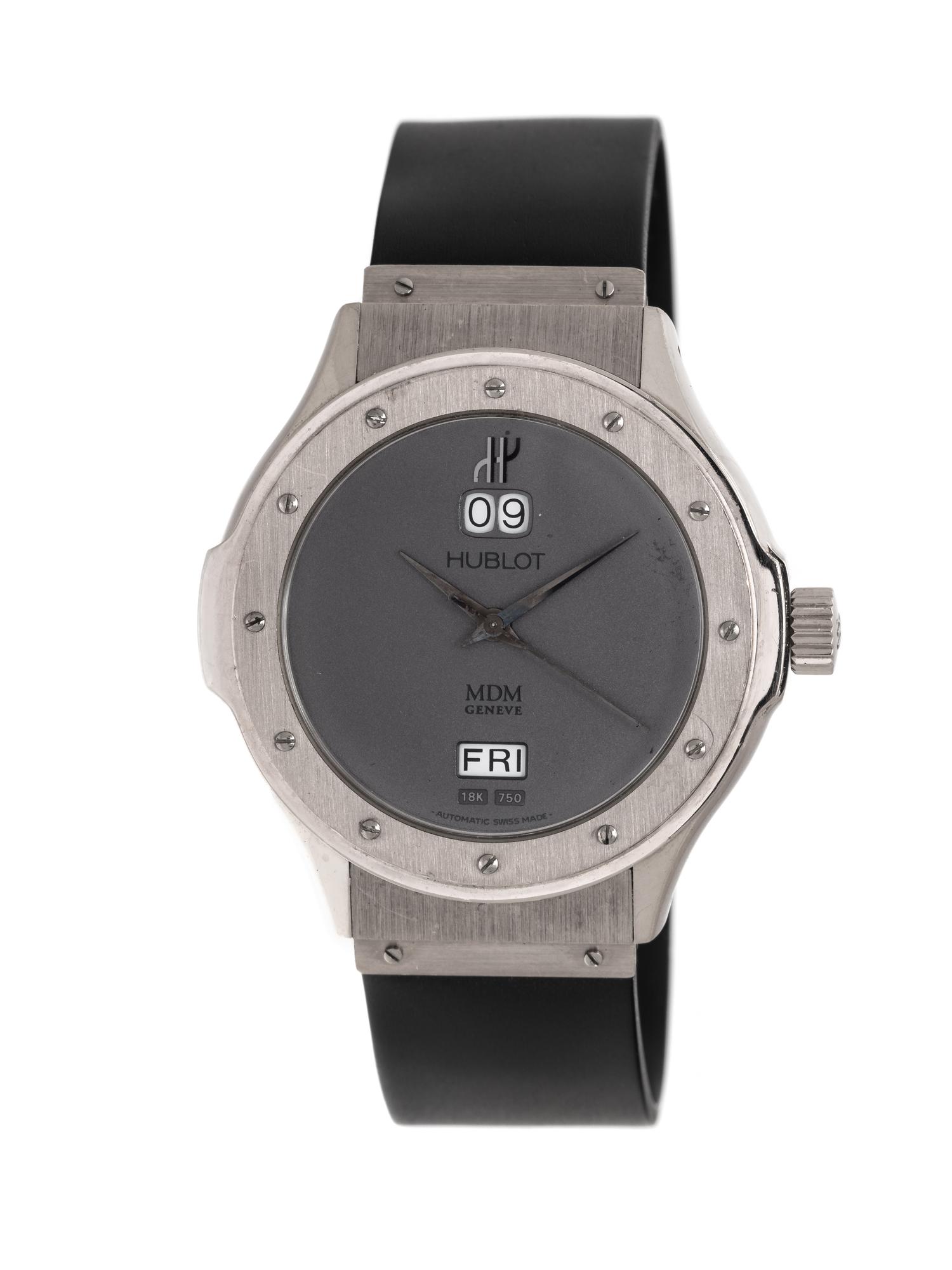 HUBLOT, 18K WHITE GOLD LIMITED EDITION 'MDM' WRISTWATCH