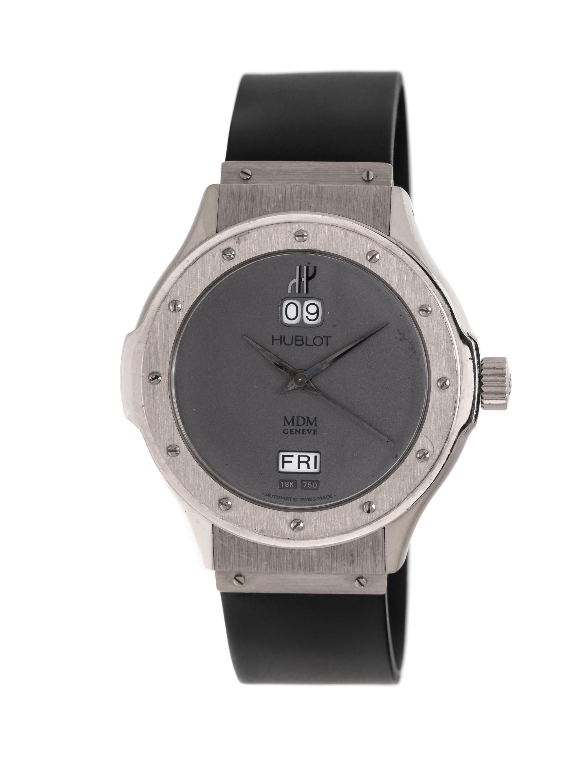 HUBLOT, 18K WHITE GOLD LIMITED EDITION 'MDM' WRISTWATCH