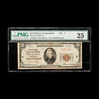[NATIONAL CURRENCY] NEW HAVEN, CT, First National Bank and Trust Company of New Haven, $20, Series 1929-Type 1 [PMG VF25]