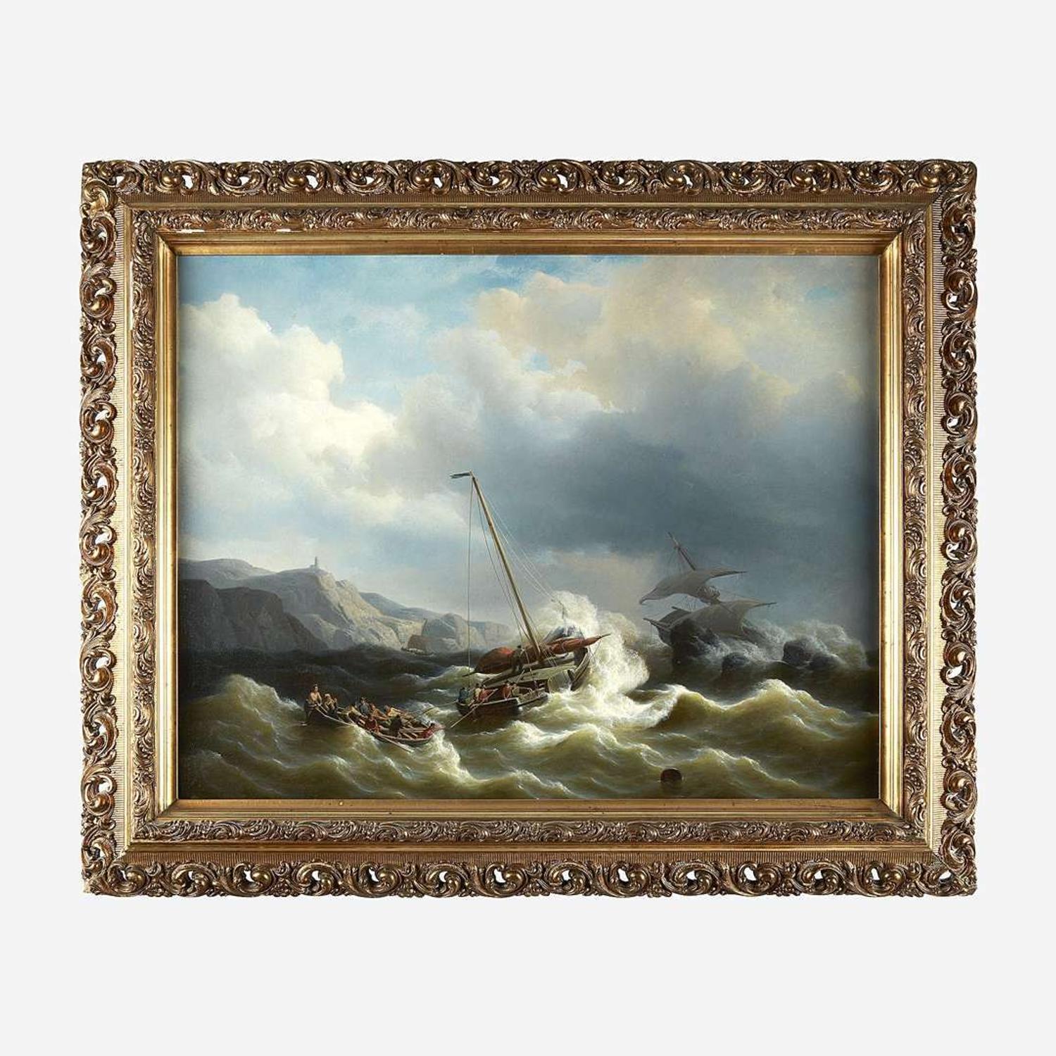 Petrus Jan (Johannes) Schotel (Dutch, 1808–1865) The Rescue Party