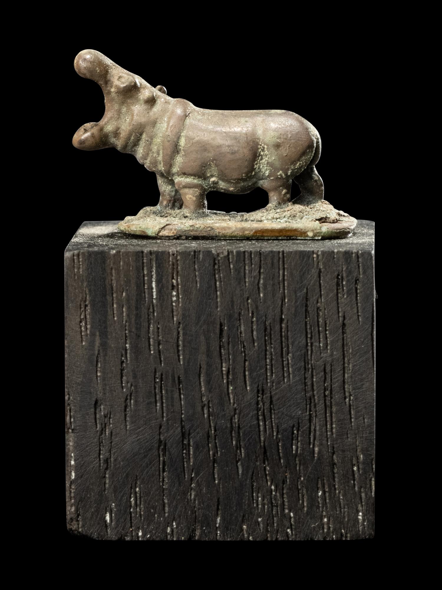 An Egyptian Silver Hippopotamus
