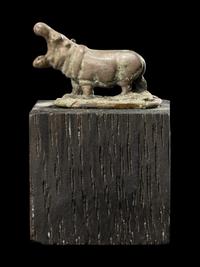 An Egyptian Silver Hippopotamus