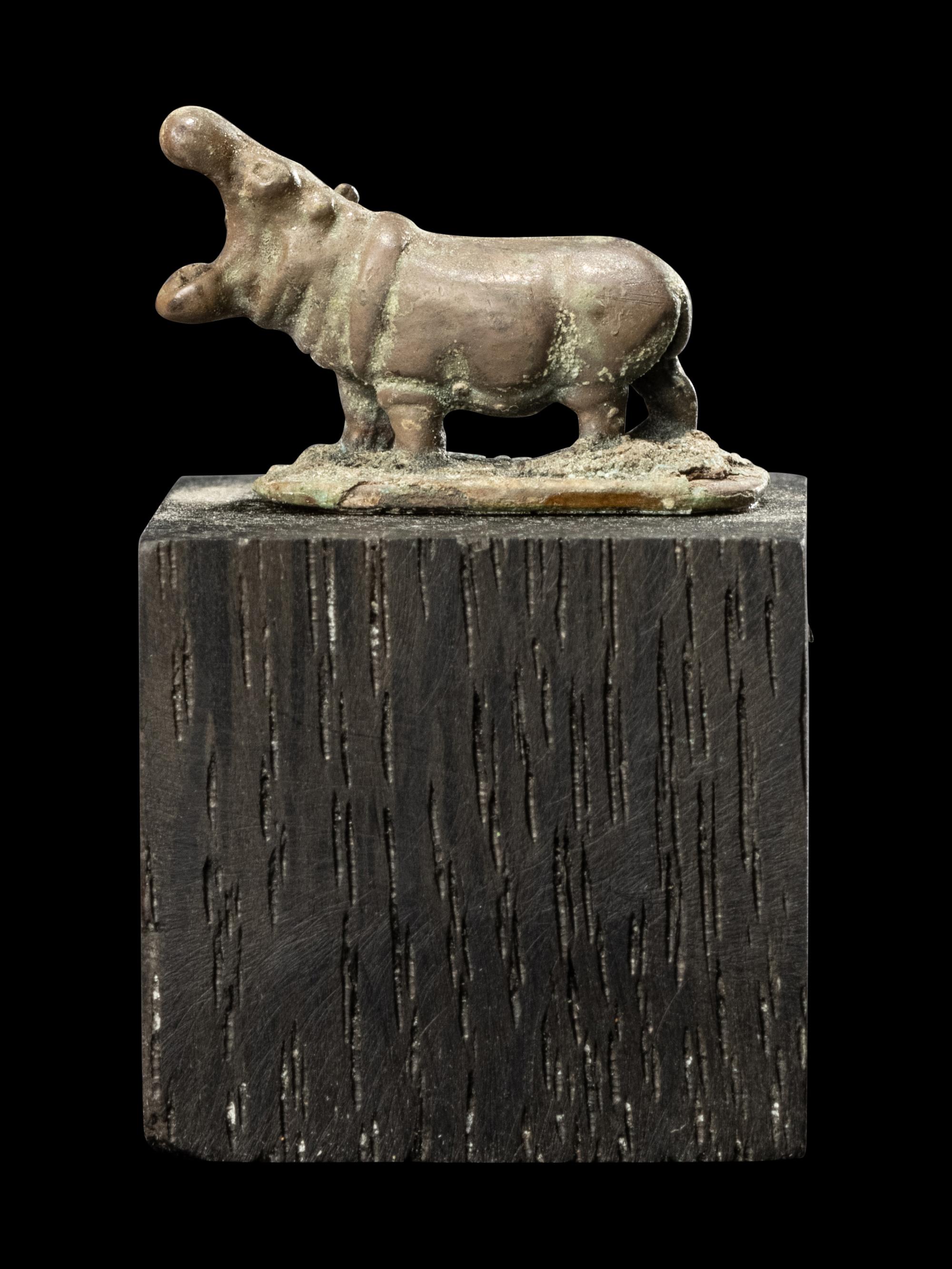 An Egyptian Silver Hippopotamus