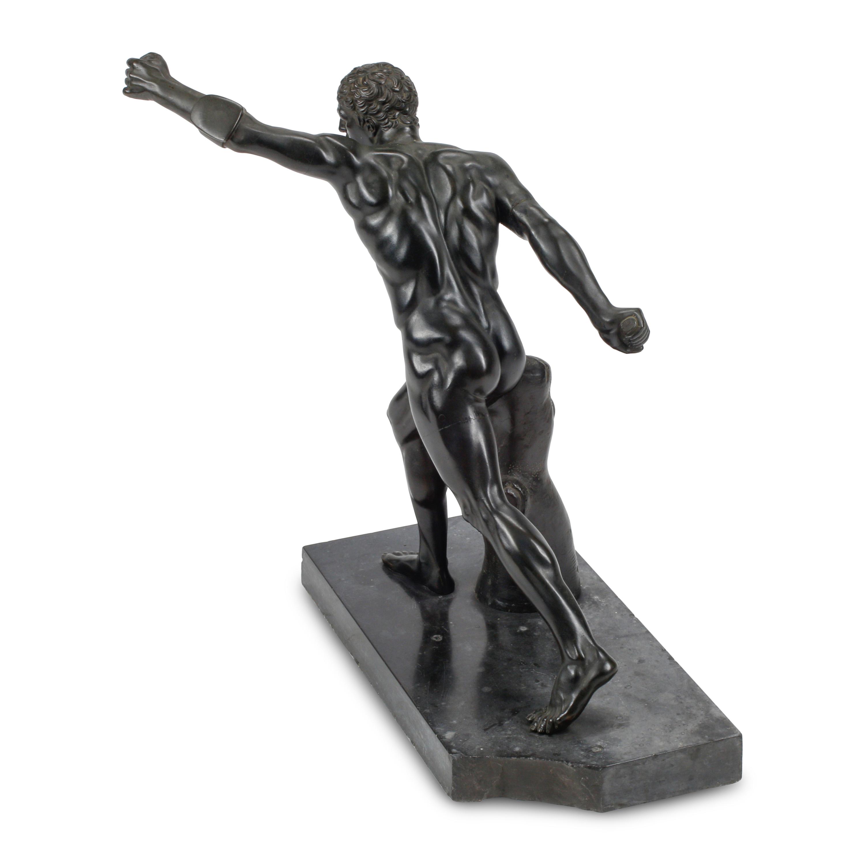 A Patinated Bronze Model of the Borghese Gladiator