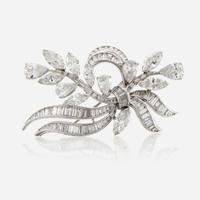 A platinum and diamond pendant/brooch, Elwood Van Clief c. 1960