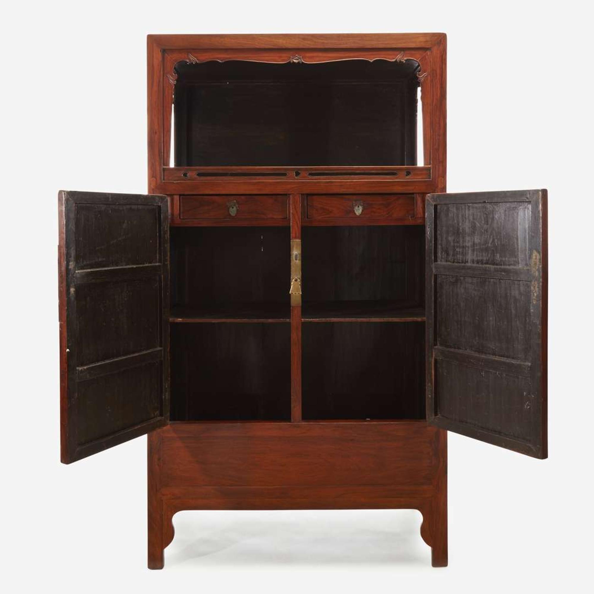 A Chinese Huanghuali and hardwood display cabinet, Lianggegui 19th/20th Century with later alterations