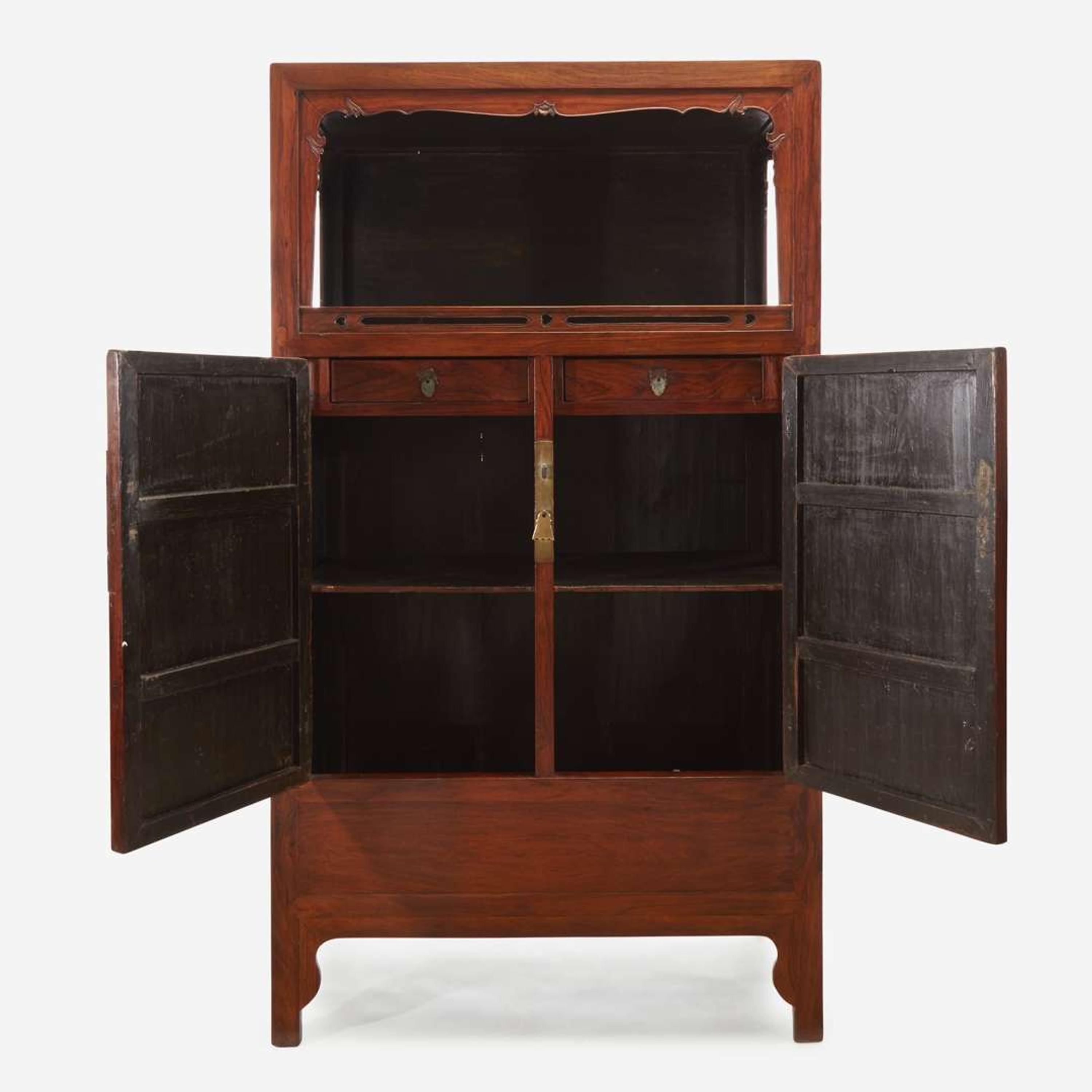 A Chinese Huanghuali and hardwood display cabinet, Lianggegui 19th/20th Century with later alterations