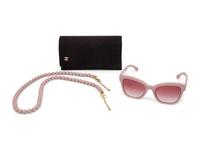 Chanel, Pink Sunglasses with Removable Beaded Chain