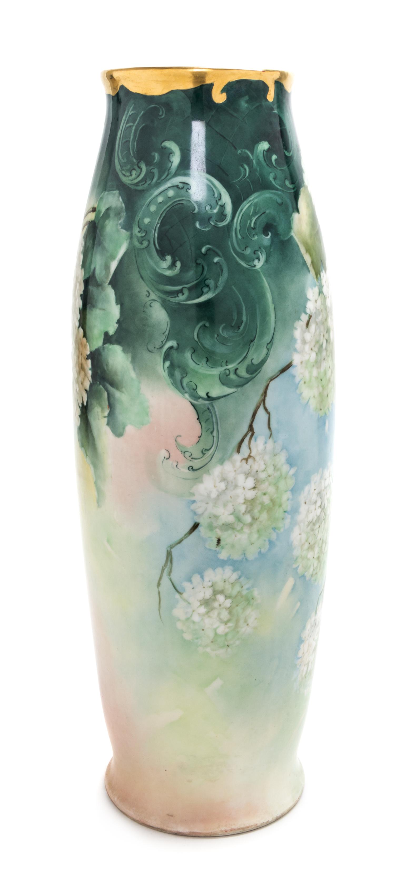 A Limoges Porcelain Vase Height 21 1/2 inches. — TRESSEMANES & VOGT, EARLY 20TH CENTURY