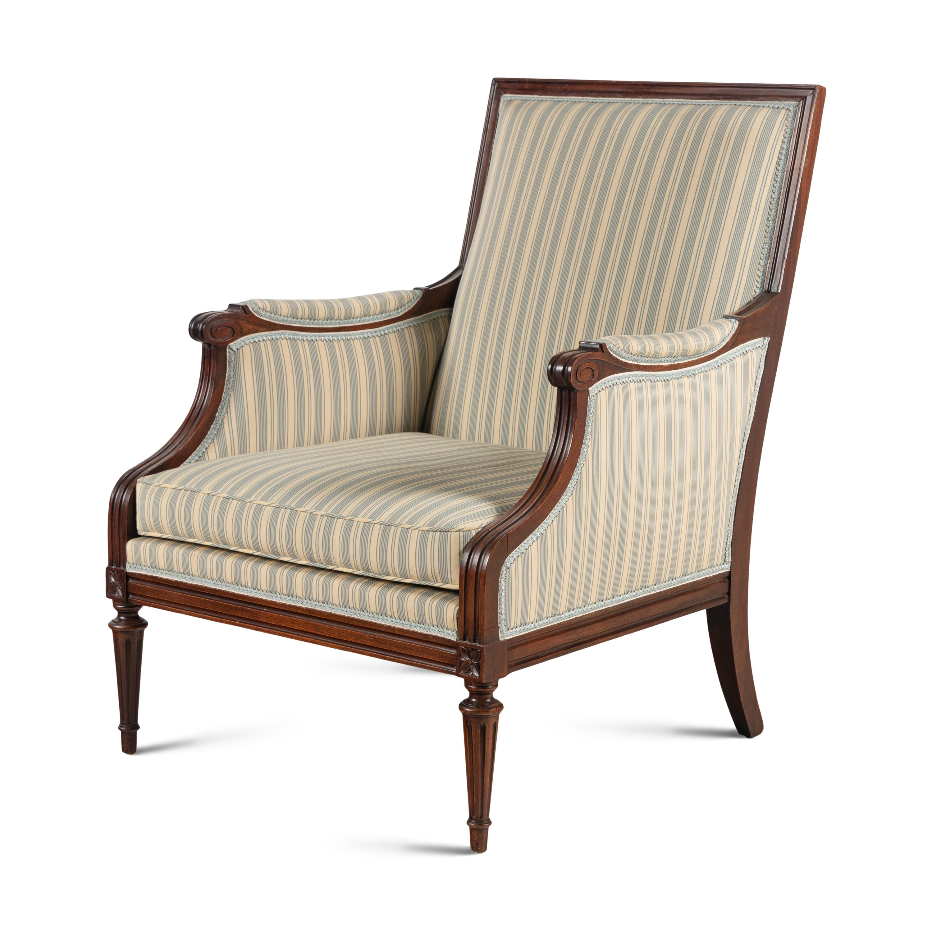 A Louis XVI Style Mahogany Bergere