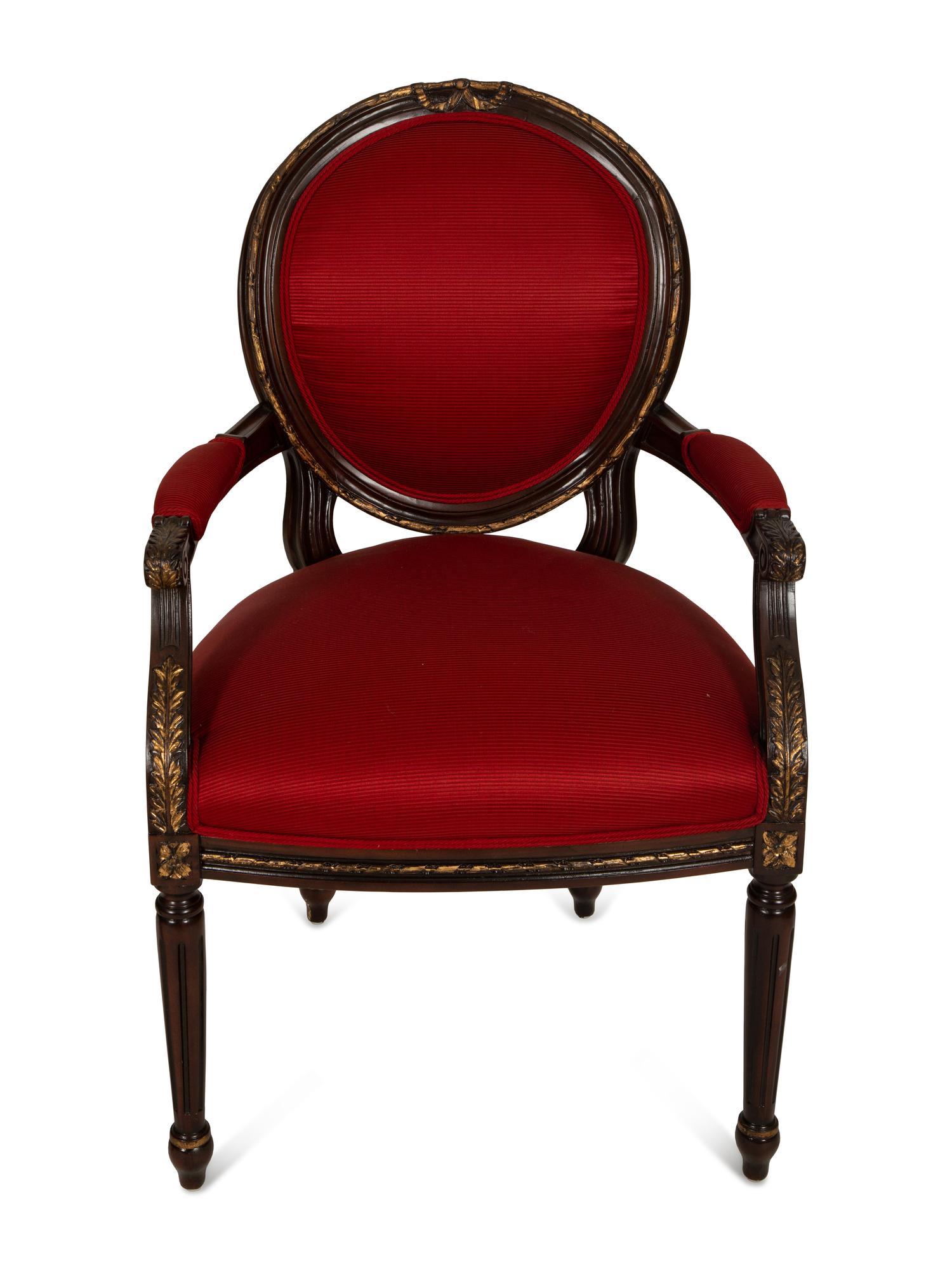 A Set of Eight Louis XVI Style Dining Chairs
