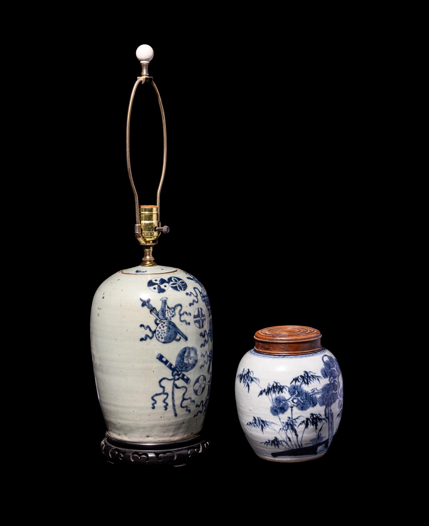 Two Chinese Blue and White Porcelain Jars