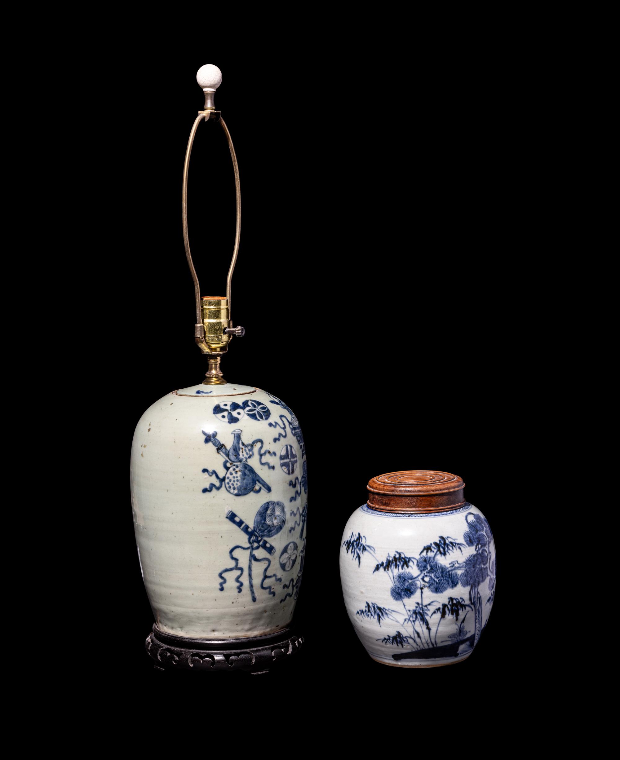 Two Chinese Blue and White Porcelain Jars